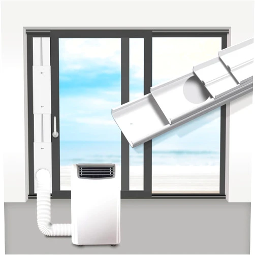 gulrear Portable Air Conditioner Sliding Door Vent Kit,Universal Balcony Sliding Door Seal Plate for Portable AC,Max Adjustable Length 228cm/90Inch for 5.9 Inch Exhaust Hose Sliding Door Mobile AC Kit