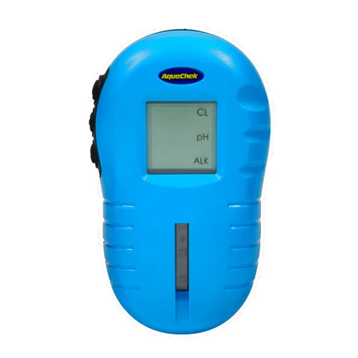 AquaChek TruTest Digital Test Strip Reader For Pool and Spa Water Testing - Tests for Free Chlorine, Free Bromine, pH, and Total Alkalinity - Quick & Accurate Results Includes 25 TruTest Strips (Blue)