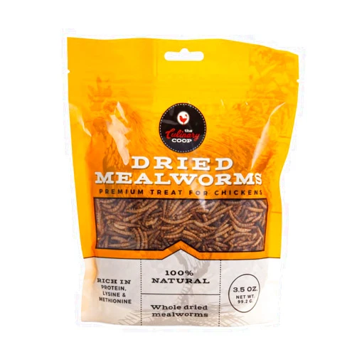 Fluker's Culinary Coop Premium Chicken Treats, Mealworms 3.5 oz, High Protein Worm, Nutritious Treat