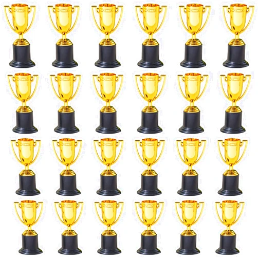 Juvale 24 Pack Mini Trophies for Awards, Gold Participation Trophy Cups for Sports Tournaments and Competitions (4 in)