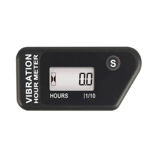 Runleader Digital Self Powered Hour Meter,Vibration Activated,Resettable Job Timer, User Lock Shutdown for Generator Marine ATV Lawn Mower Motor(Black)