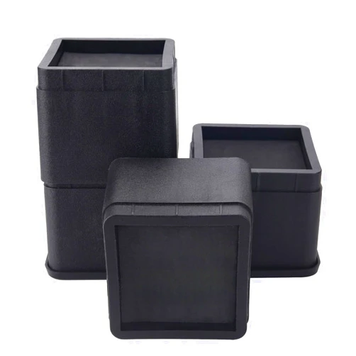 BTSD-home Adjustable Bed Risers 3 or 6 Inch - Heavy Duty Furniture Lifter Set of 4, Supports 2,200 lbs - for Under Bed Storage, Dorm, Bed Frame, Sofa, Table, Chair, Desk - Black