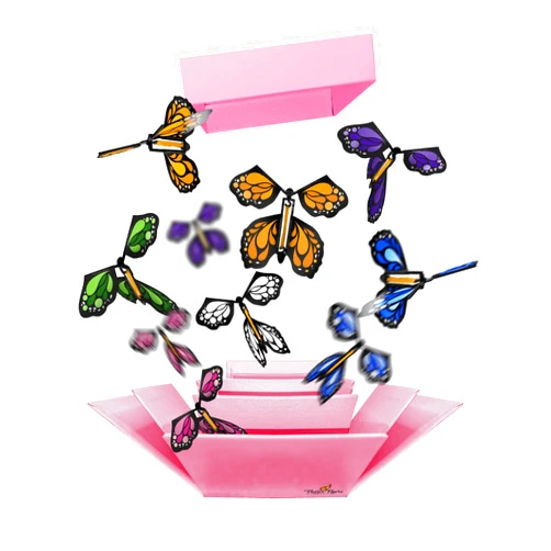 FLUTTERFLYERS FlutterBox I DIY Explosion Butterfly Gift Box Kit * Preparation Required Pink DIY FlutterBox +5