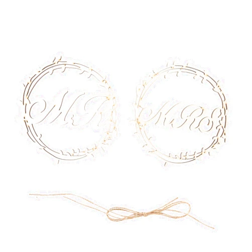 VILLCASE 2pcs Wedding Chair Back Pendant Mr and Mrs Sign Mr and Mrs Chair Decor Rustic Wedding Chair Decor Wedding Chair Decorations Bride and Groom Chair Decor Wreath Letter Miss Rope