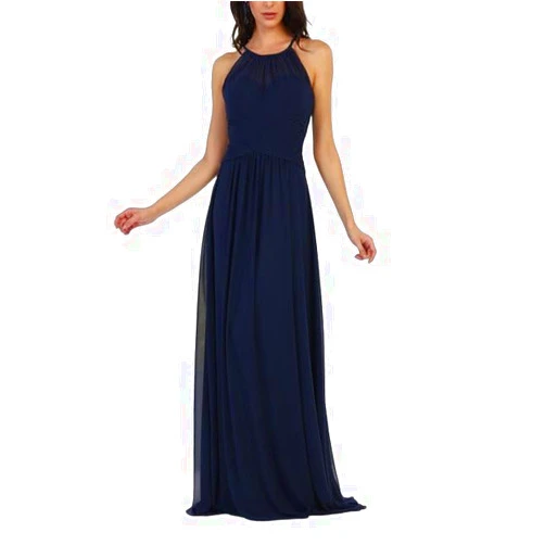 Generic Navy Criss-Compatible with Cross Halter Gown Size 6