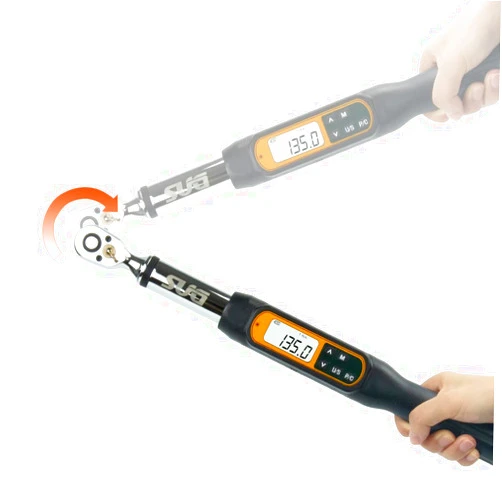 SUGPV Professional 3/8'' Digital Torque Wrench - 8.1 to 135 Nm (5.9 to 99.6ft-lbs) - Precision Auto Tool with Buzzer & LED Alert, Calibrated