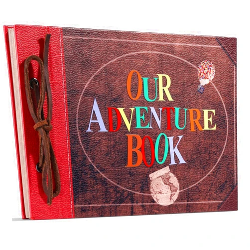 PULAISEN Photo Album Scrapbook, Photo Album, Adventure Book, Our Adventure Book Scrapbook with Color Cover 3D Alphabet Up Travel Scrapbook Memories Record, DIY Family Scrapbook Album 40 Page Vintage Book
