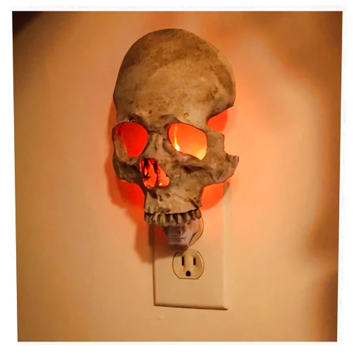 LIONICE Human Skull Light - 2023 New Halloween Handcrafted Skull Night Light, Gothic Candles Lamp Decor Halloween Skeleton Spooky Home Room Decor, Skull Night Lights Plug into Wall Decorative