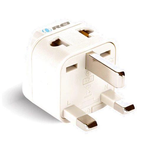 OREI UK Adapter for Indian Pins, India to UAE, Hong Kong, Dubai Adapter - Type G Plug - 2 in 1 - Perfect for Laptop, Camera Charger and More, UK Travel Adapter - CE - RoHS - Beige - 5 Years Warranty