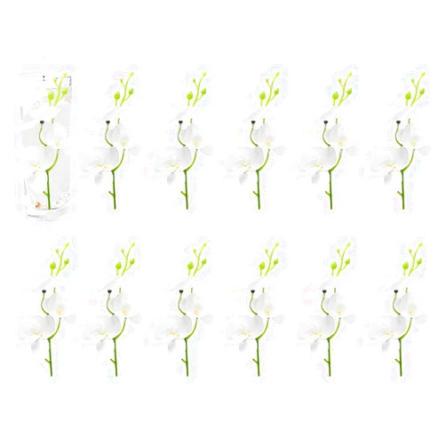 LARDUX 12 Pieces Artificial Flowers for Floating Candles Wedding Centerpiece Mini Orchid Flower Filler Vase Fillers for Wedding Dinning Table Party Home Bar Restaurant Decoration-Cream