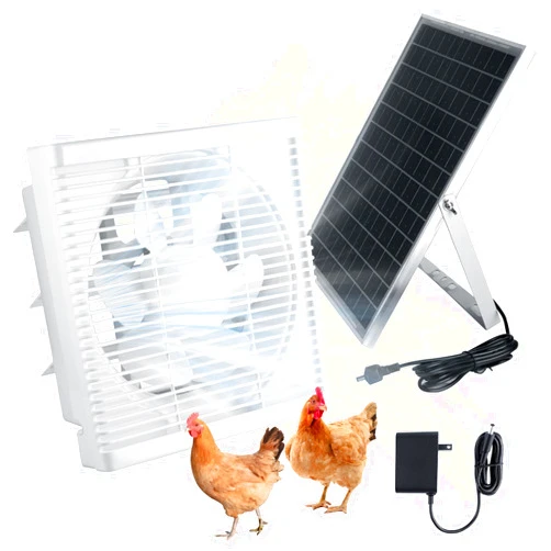 Chtoocy Large Solar Powered Fan for Greenhouse, 11.4” Solar Exhaust Fan w 20W Solar Panel, Chicken Coop Fans for Outside w On/Off Switch Cable, 24/7hrs Shed Ventilation for Chicken Coop, Shed, Garage