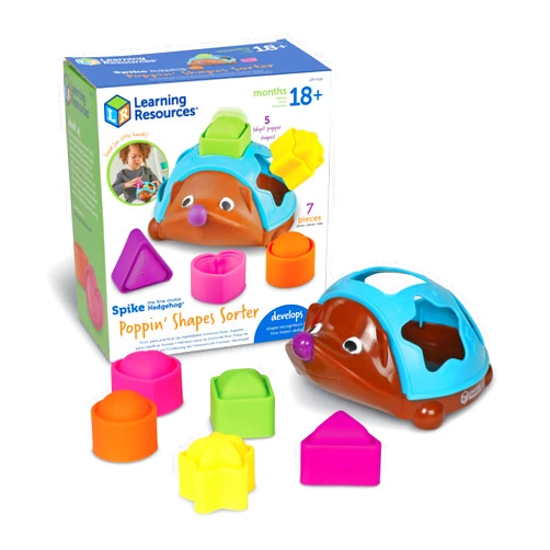 Learning Resources Spike the Fine Motor Hedgehog Poppin' Shapes Sorter, Educational Baby & Toddler Toys, Fine motor, Montessori Must Haves