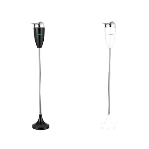 VIVOSUN Floor Standing Ashtray Black and White, Outdoor Ashtray with Stainless Steel Lid, Adjustable Height from 21.5