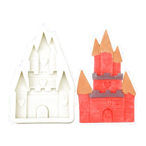 Crystalyhj Christmas Castle Epoxy Cake Mold for Baking Chocolate Cookies Cupcake Cake Candy Soap Baby Shower Birthday Party, White