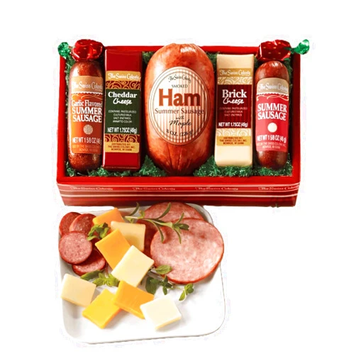 The Swiss Colony High 5 Assorted Summer Sausages and Cheeses Meats and Cheeses Gift Basket