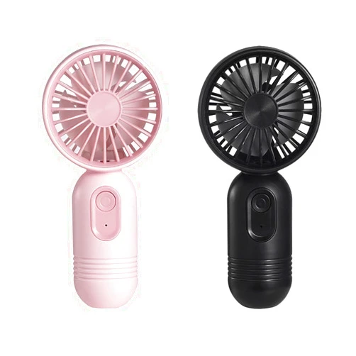 VanSmaGo [Portable Mini Fan 2-pack Handheld Personal Small Fan with 3-speed for Travel, USB Rechargeable Battery Operated Eyelash Fan, Black&Pink