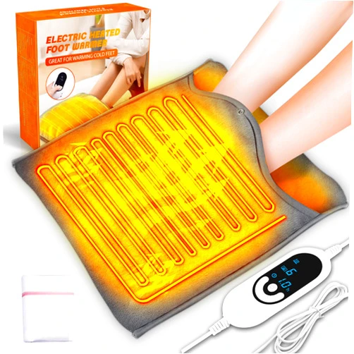 Fairy Electric Heated Foot Warmers for Men and Women, Double-Side Heating Pad for Feet, Rapid Heating Pads Electric Feet Warmer with 6h Auto Off & 8 Timer for Feet/Hands/Back, Machine Washable Home Use