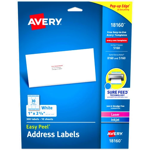 Avery Easy Peel Printable Address Labels with Sure Feed, 1