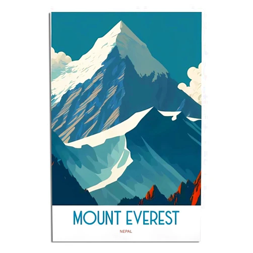 LHINIO Nepal Mount Everest Vintage Travel Posters Landscape 08x12inch(20x30cm) Canvas Art Poster And Canvas Wall Art Living Room Poster, Wall Art Modern Home Bedroom Decor Poster