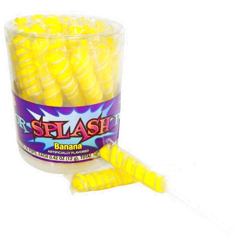 COLORSPLASH LOLLIPOPS Jar, 30 Pops, 12.69 oz, Yellow Banana