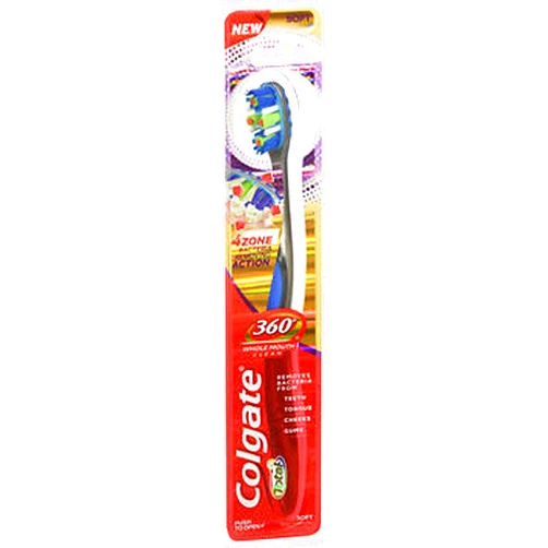 Colgate Total 360 4 Zone Whole Mouth Clean Manual Toothbrush, Soft