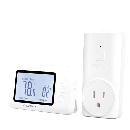 DIGITEN Wireless Thermostat WTC100 Pro Temperature Controller for Cooling & Heating, Remote Controlled Outlet, Easy-to-Use and Programmable Thermostats for Home,Greenhouse