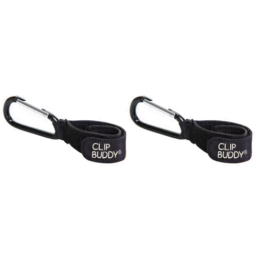 Dreambaby Clip Buddy Stroller Hook Carabiner - Bag Holder - Black- Model L271 (Pack of 2)