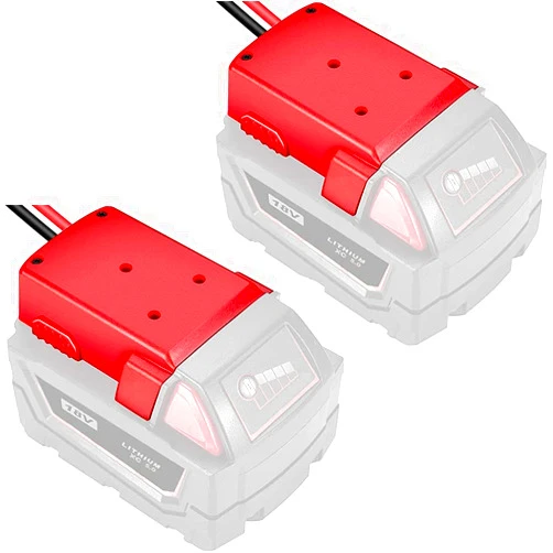 Wzquisite 2 Packs Upgrade for Milwaukee Battery Adapter Power Source Mount for Milwaukee M18 18V Battery Adaptor Dock with Wires Battery Converter Connector DIY Power Wheel Adapter for Truck Robotics Toys