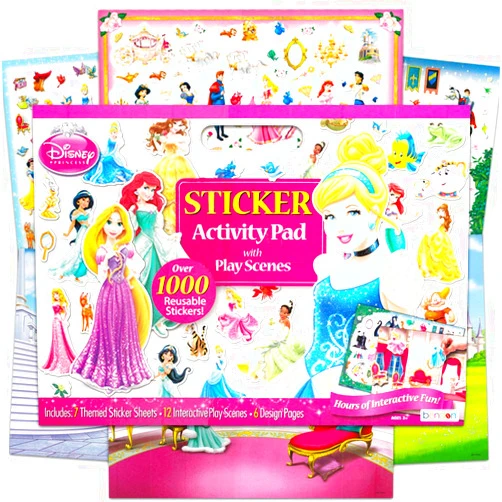 Disney Princess Giant Sticker Box Activity Set ~ Over 1000 Princess Stickers Featuring Cinderella, Little Mermaid, Tangled, Belle and More Princess Merchandise