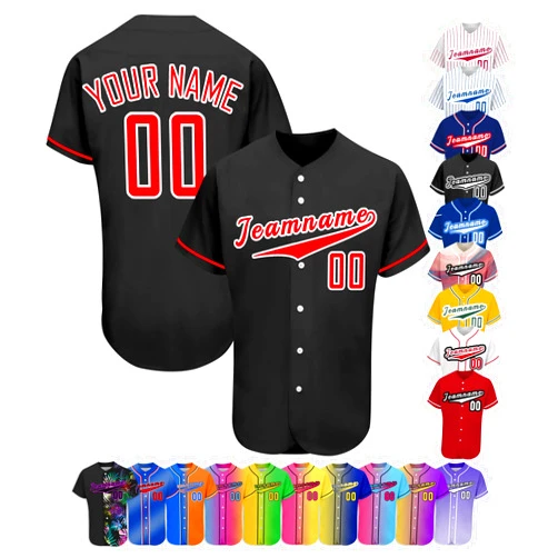Generic Custom Baseball Jersey Men Customize Button Down Personalized Baseball Uniform Print Name Numbers Logo for Men/Women/Youth