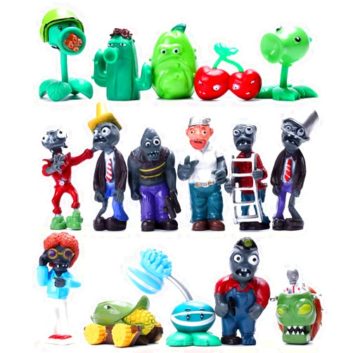 Maikerry 16Pcs Plants vs Zombies Figures PVZ Figurines Cupcake Figures Decorative Toys