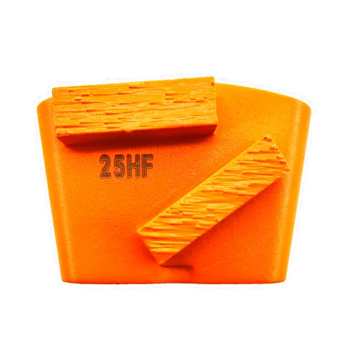 Globaldragon 9 Pcs Pro HTC Diamond Grinding Shoes Soft Bond for Hard Floor (Grit Optional), for HTC Floor Grinding Machine (25 Grit - 2 Rectangle Segment S Bond for Hard Floor), Orange
