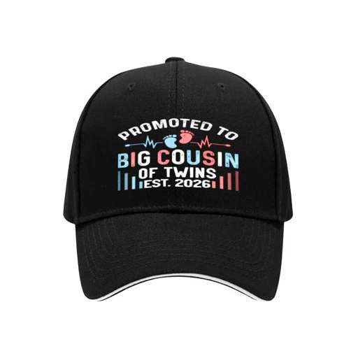 Generic Promoted to Brother of Twins Est 2026 Heart Gender Reveal Hat Trucker Hat Women Vintage Mesh Hat for Summer