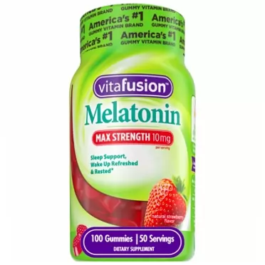 Northwest Natural Products Inc. Vitafusion Max Strength Melatonin 10mg, Red strawberry 100 Count (Pack of 1)
