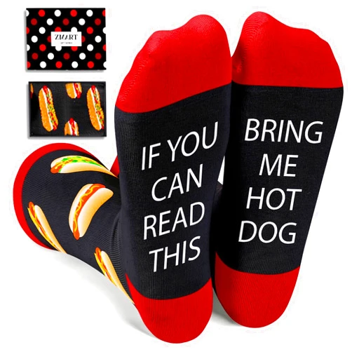 Zmart Food Socks for Women - Hot Dog Popcorn Ice Cream Gifts, Pickle Donut Pizza Socks for Teen Girls