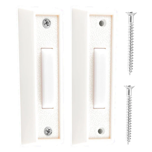 Pretwad Lighted Doorbell Button, 2Pack Wired Door Bell Push Buttons LED Door Chime, Wall Mounted Doorbell Switch Garage Doorbell Button Door Bell Switch for Most Door Bell Chimes White Light