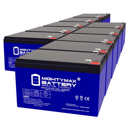 Mighty Max Battery 12V 12AH Gel F2 Replacement Battery Compatible with Zipr Mobility Zipr Roo Scooter - 10 Pack