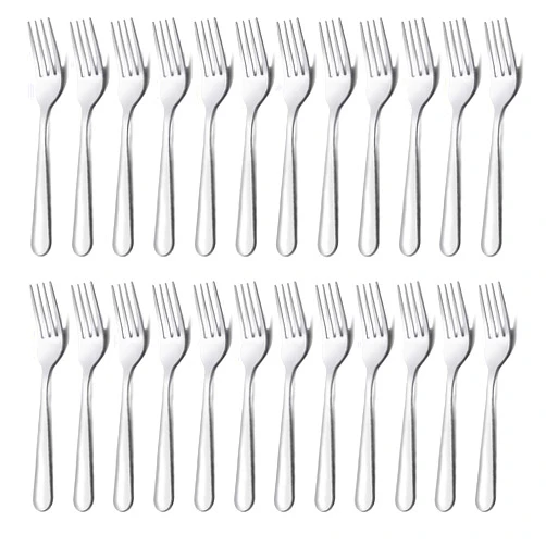 Unokit 24 Pieces Dinner Forks Set (7.1 inch), Unokit Silver Stainless Steel Dinner Forks Set of 24, Forks Silverware, Flatware Forks for Home, Kitchen or Restaurant - Mirror Polished, Dishwasher Safe