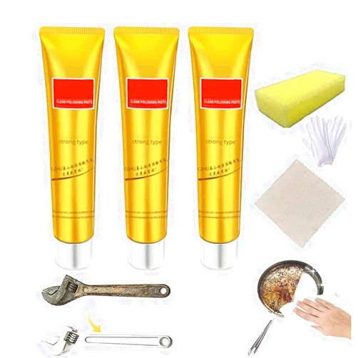LONGLUAN Ultra Metal Polishing Paste - Ultimate Metal Polish Cream - Fixini All Metal Polish Cream - Metal Polish Cream - Stainless Steel/Aluminum/Brass/Copper or Gold Polish Cleaner (3)