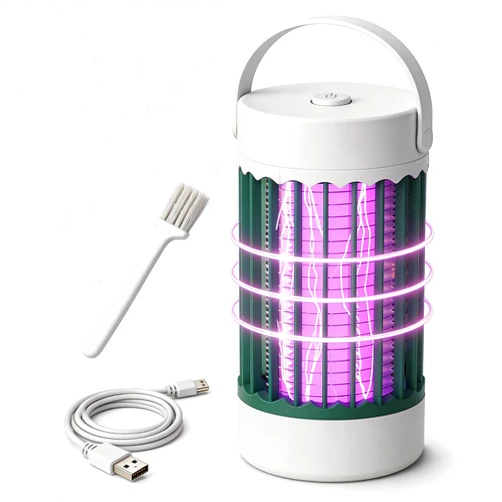 PestMentor Bug Zapper, Hanging Rechargeable Bug Zapper Mosquito Killer Lamp - Portable UV Insect Trap for Indoor/Outdoor, USB-Powered with Grid for Camping, Bedroom, Patio, Kitchen Green