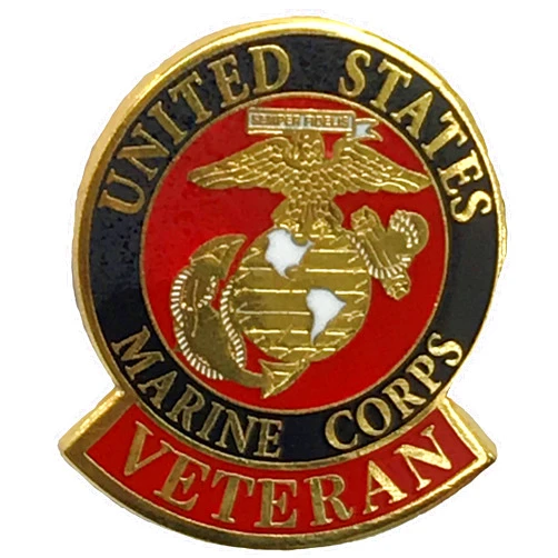 Eagle Emblems, Inc. EagleEmblem United States Marine Veteran Logo Emblem Lapel / Hat Pin
