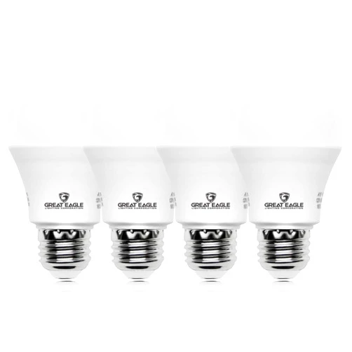 Great Eagle Lighting Corporation Great Eagle A19 LED Light Bulb, 9W (60W Equivalent), UL Listed, 2700K Warm White, dimmable, Standard Replacement (4 Pack)