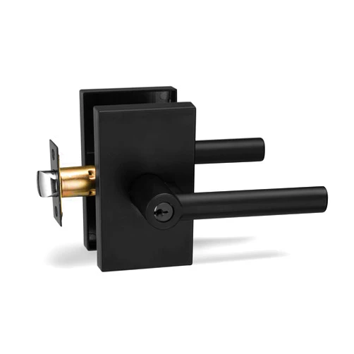 Berlin Modisch Entry Lever Door Handle Lock and Key Designer Series Locking Lever Set [for Front Door or Office] Reversible for Right & Left Sided Doors Heavy Duty – Iron Black Finish