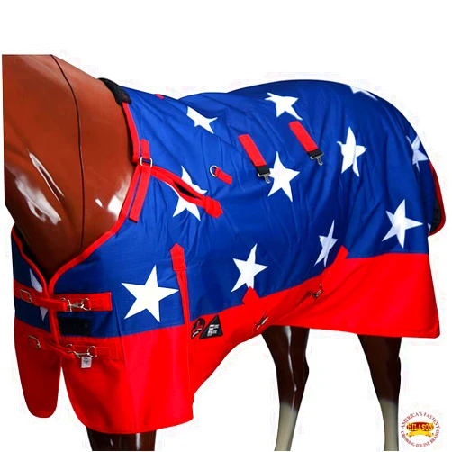 HILASON US Flag 44 In HILASON 600D Winter Waterproof Poly Miniature Horse Blanket Belly Wrap | Horse Blanket | Miniature Turnout Blanket | Horse Blankets for Winter | Waterproof Turnout Blankets for Miniature