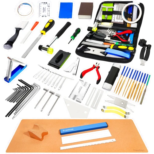 Frautron Guitar Repairing Maintenance Tool Kit, Complete Pro Guitar Setup Kit Luthier Repair Tools with Guitar Work Mat and Neck Rest Support Cradle for Guitar Workstation Musician Enthusiast Guitarist