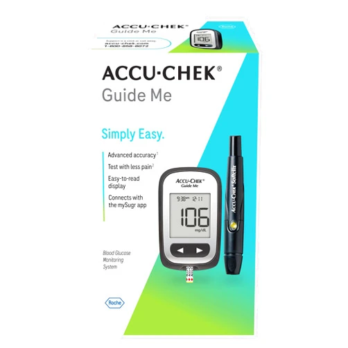 Accu-Chek Guide Me Glucose Monitor Kit for Diabetic Blood Sugar Testing: Guide Me Meter, Softclix Lancing Device, and 10 Softclix Lancets