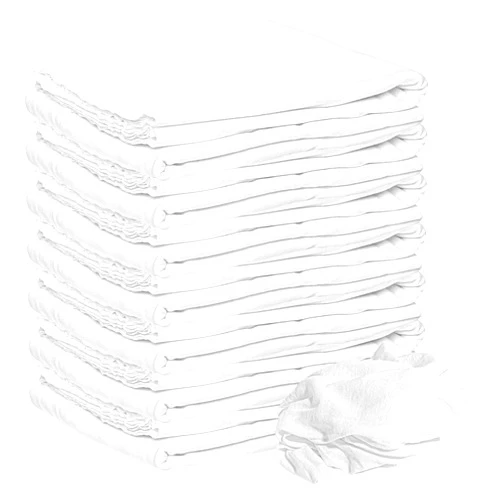 Nabob Wipers New Lint Free Rags 100% Cotton Cleaning Rags, Soft Cloth Tshirt Material for Cast Iron, Staining Wood, Dust Rags, Shoe Polishing (18