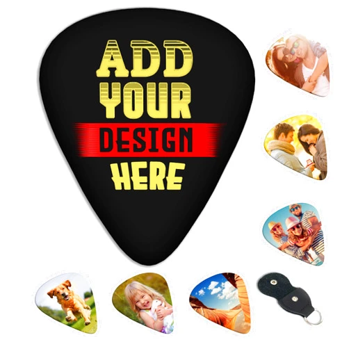 Hxkifhgm Custom Guitar Picks 6 Packs Personalized Guitar Picks Double-sided Printing with Your Photo/Text/Logo Customized Guitar Picks Gifts for Men Women Guitar Bass Ukulele Accessories (0.46mm (6pcs))