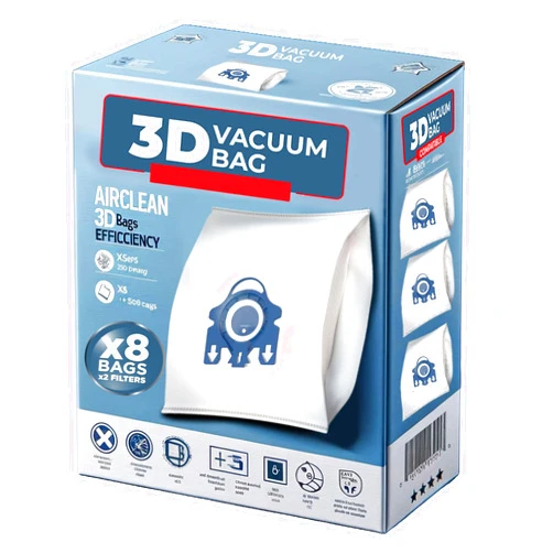5-Star GN 3D Vacuum Cleaner Bags Compatible Replacement for Miele Classic C1, Complete C1, Complete C2, Complete C3, S227/S240, S270,S400,S2,S5,S8 Series Canister PS03 (16 Dust Bags + 4 Set Filters)