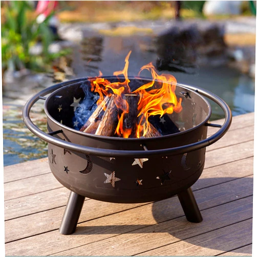 HFRUUWSEHJJKK Movable Patio Heater Backyard Fire Pits & Bowls Garden Heating Basin Wood Burning